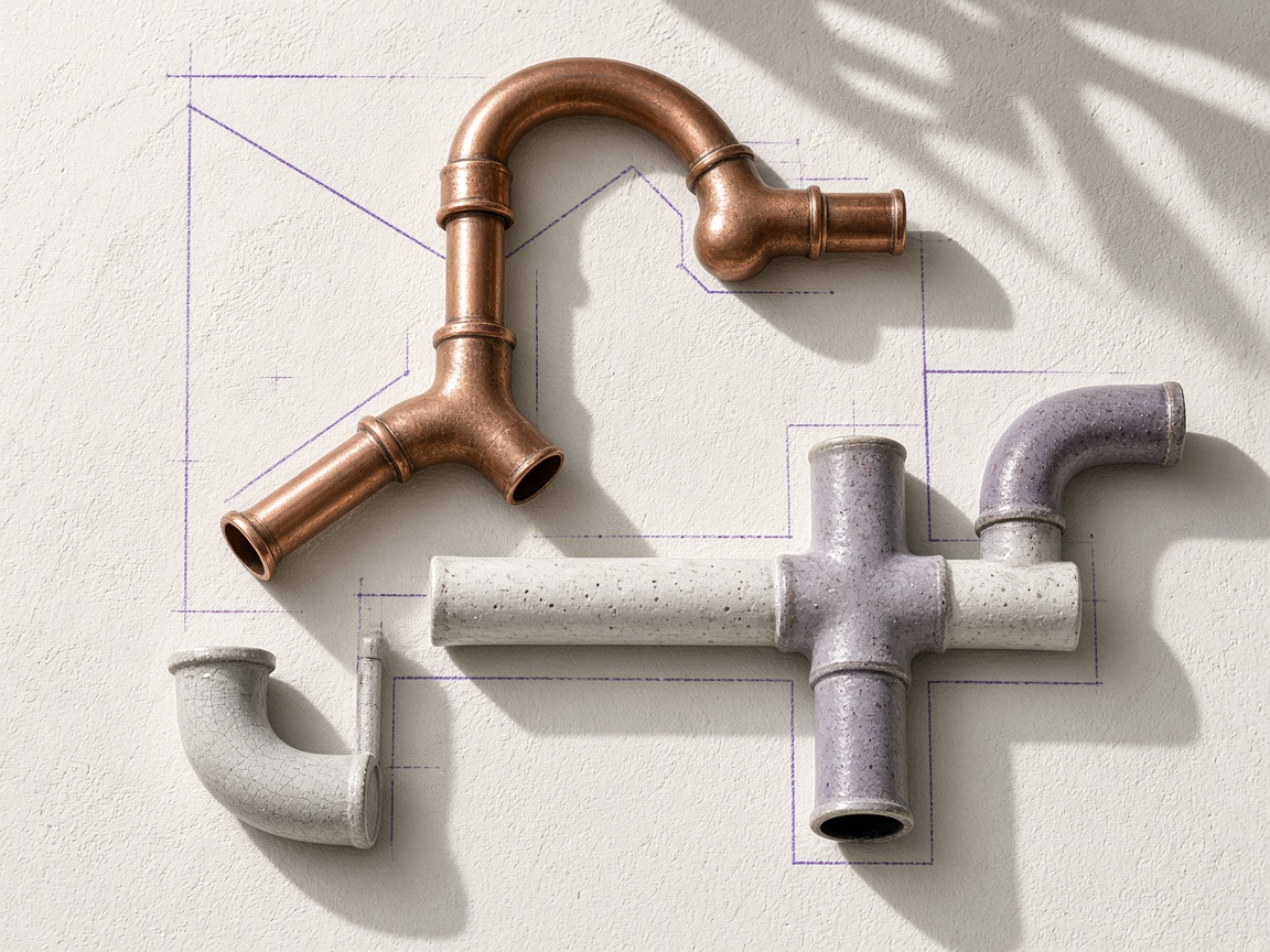 Copper and ceramic pipe routing study